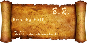 Broczky Rolf névjegykártya